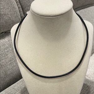 Black Leather Choker Necklace